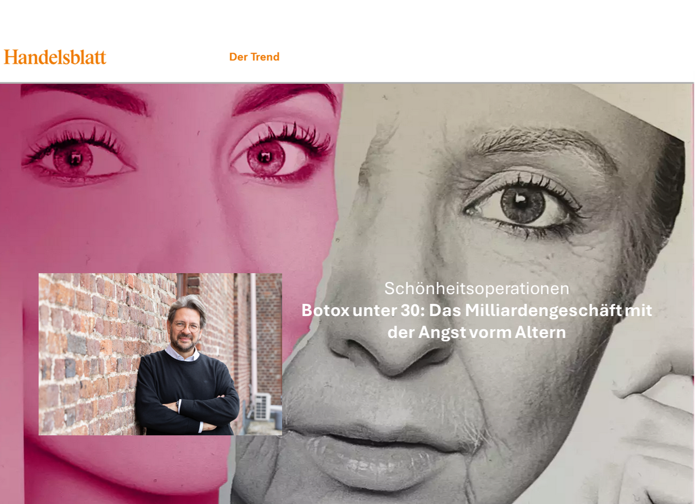 Markus Küppers erklärt im Handelsblatt, warum das Milliardengeschäft mit der Angst vorm Altern so gut funktioniert. Markus Küppers erklärt im Handelsblatt, warum das Milliardengeschäft mit der Angst vorm Altern so gut funktioniert.