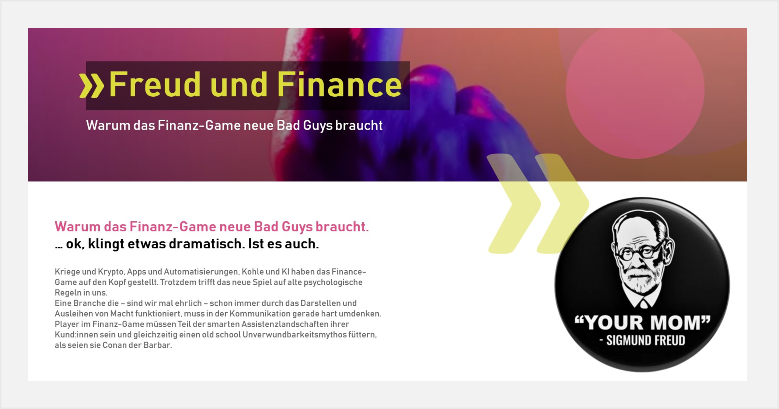 Die Aufzeichnung unserer Pop-up-Academy mit Oliver Spitzer ist online: Das kommt dabei raus, wenn sich ein Emotionsforscher in der Finanzbranche tummelt! Die Aufzeichnung unserer Pop-up-Academy mit Oliver Spitzer ist online: Das kommt dabei raus, wenn sich ein Emotionsforscher in der Finanzbranche tummelt!