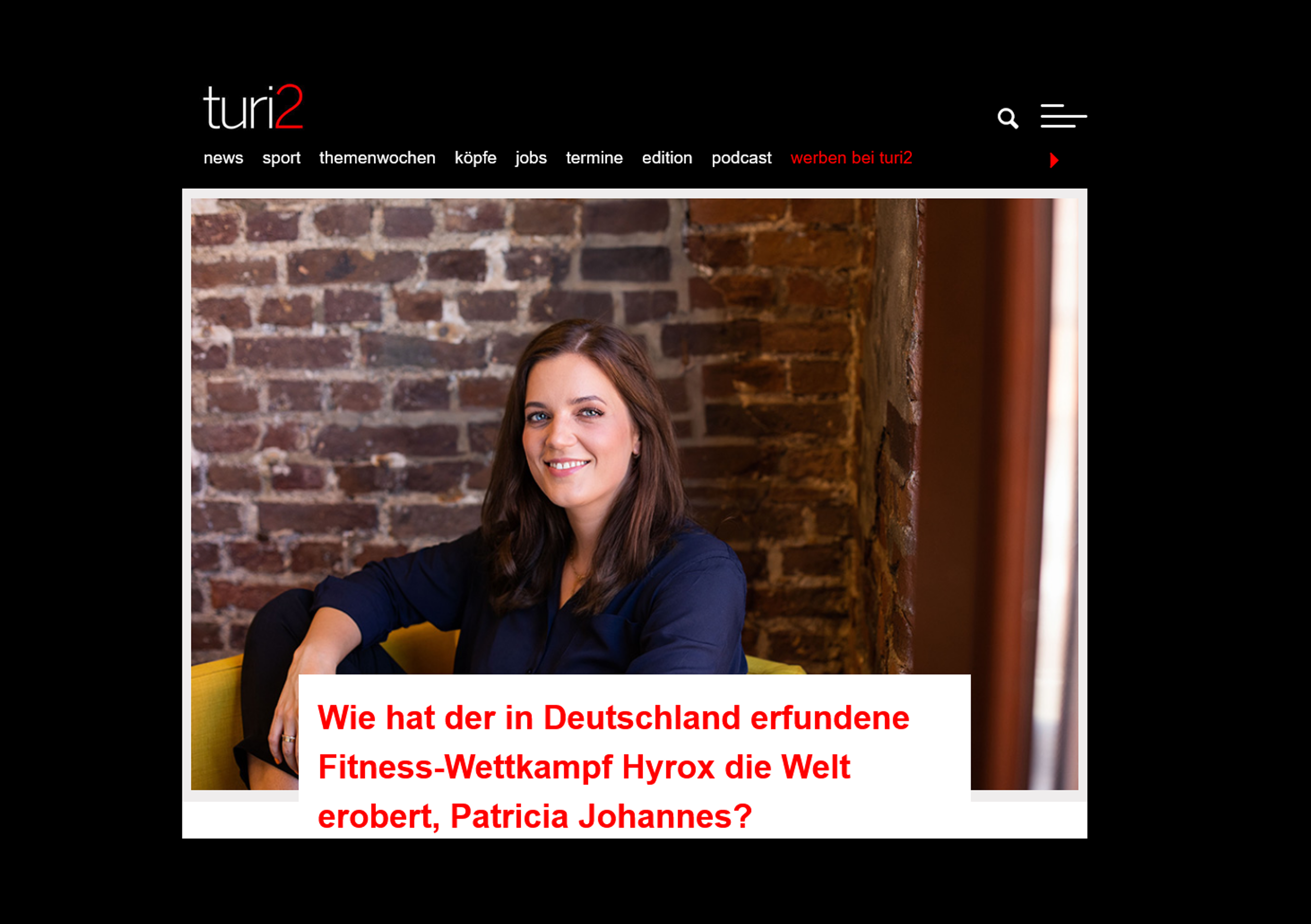 2017 wurde in Hamburg der Fitness-Wettkampf Hyrox erfunden, heute ist Hyrox ein weltweites Phänomen. Patricia Johannes geht im Rahmen der turi2-Themenwoche Sport der Frage nach, wie diese neue Sportart so schnell so groß werden konnte. 2017 wurde in Hamburg der Fitness-Wettkampf Hyrox erfunden, heute ist Hyrox ein weltweites Phänomen. Patricia Johannes geht im Rahmen der turi2-Themenwoche Sport der Frage nach, wie diese neue Sportart so schnell so groß werden konnte.